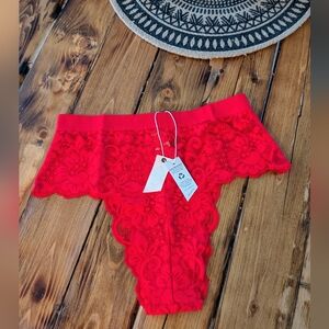 Free People X We Are Hah- Spin Me Panty Siren Red‎